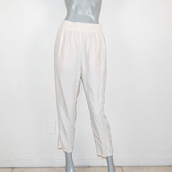 Hatch Maternity The Asher Maternity ant Elastic waist Ivory Beige size 2 / M - Picture 3 of 10